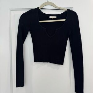 Brandy Melville Black Ribbed Crop Top